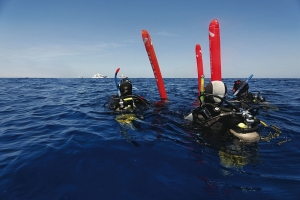 Inflatable diver down marker